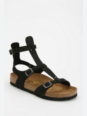 Birkenstock Chania Gladiator Black Leather Ankle Buckles Sandal Women’s Size 39